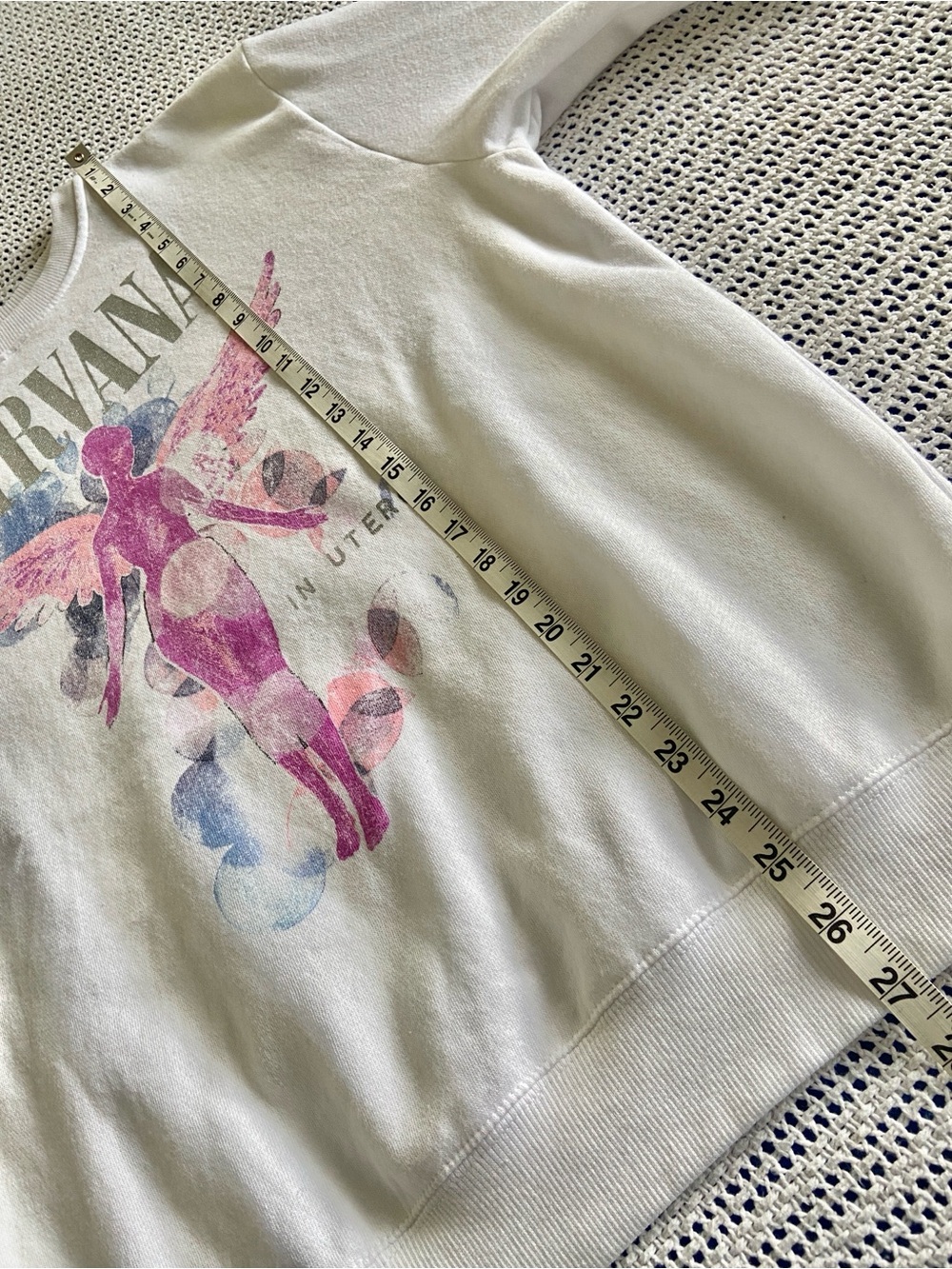 Nirvana In Utero graphic crew neck sweatshirt oversized Size XS OS Bands Music - Picture 7 of 8